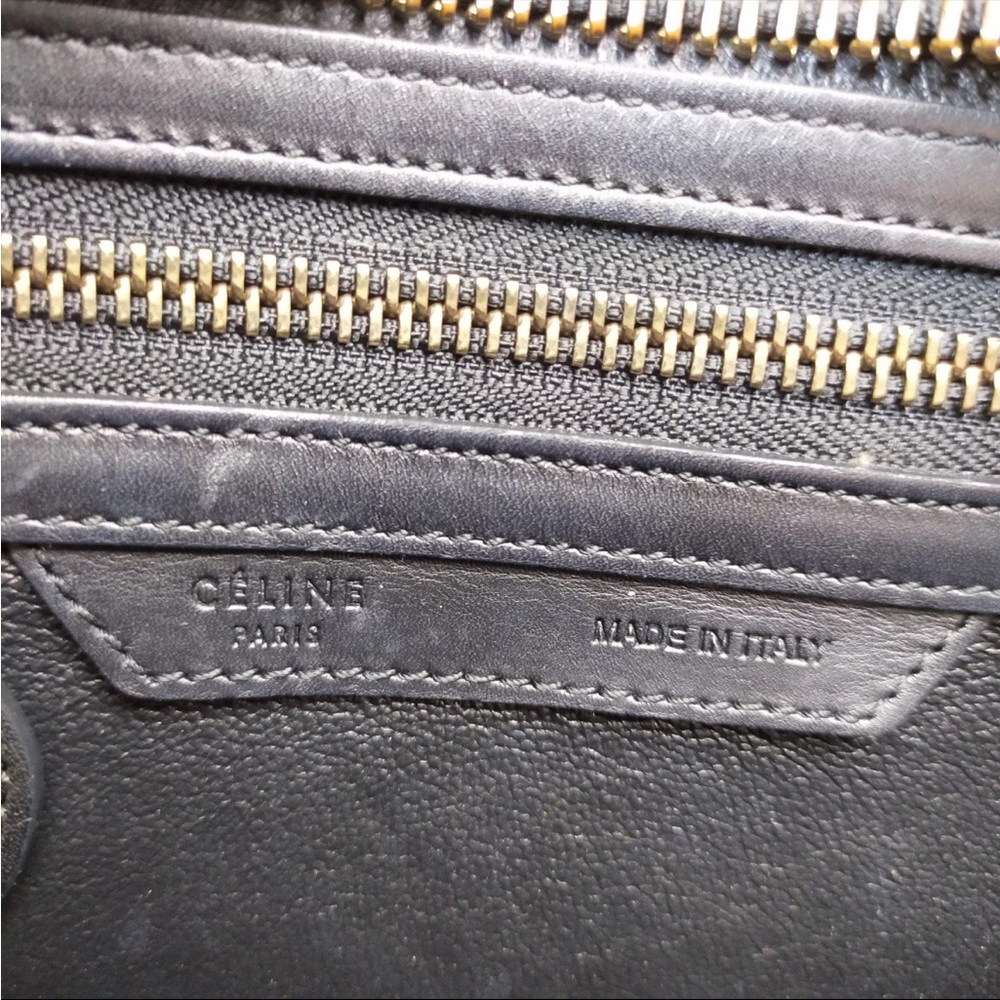 Celine Black, Cream, and Teal Satchel - Picture 6 of 8